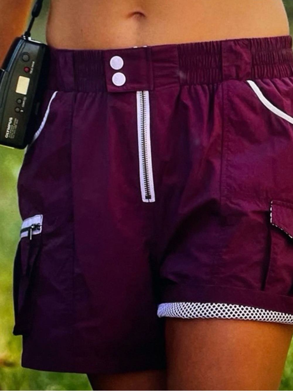 Free people FP movement cargo shorts morning meadow small black cherry
